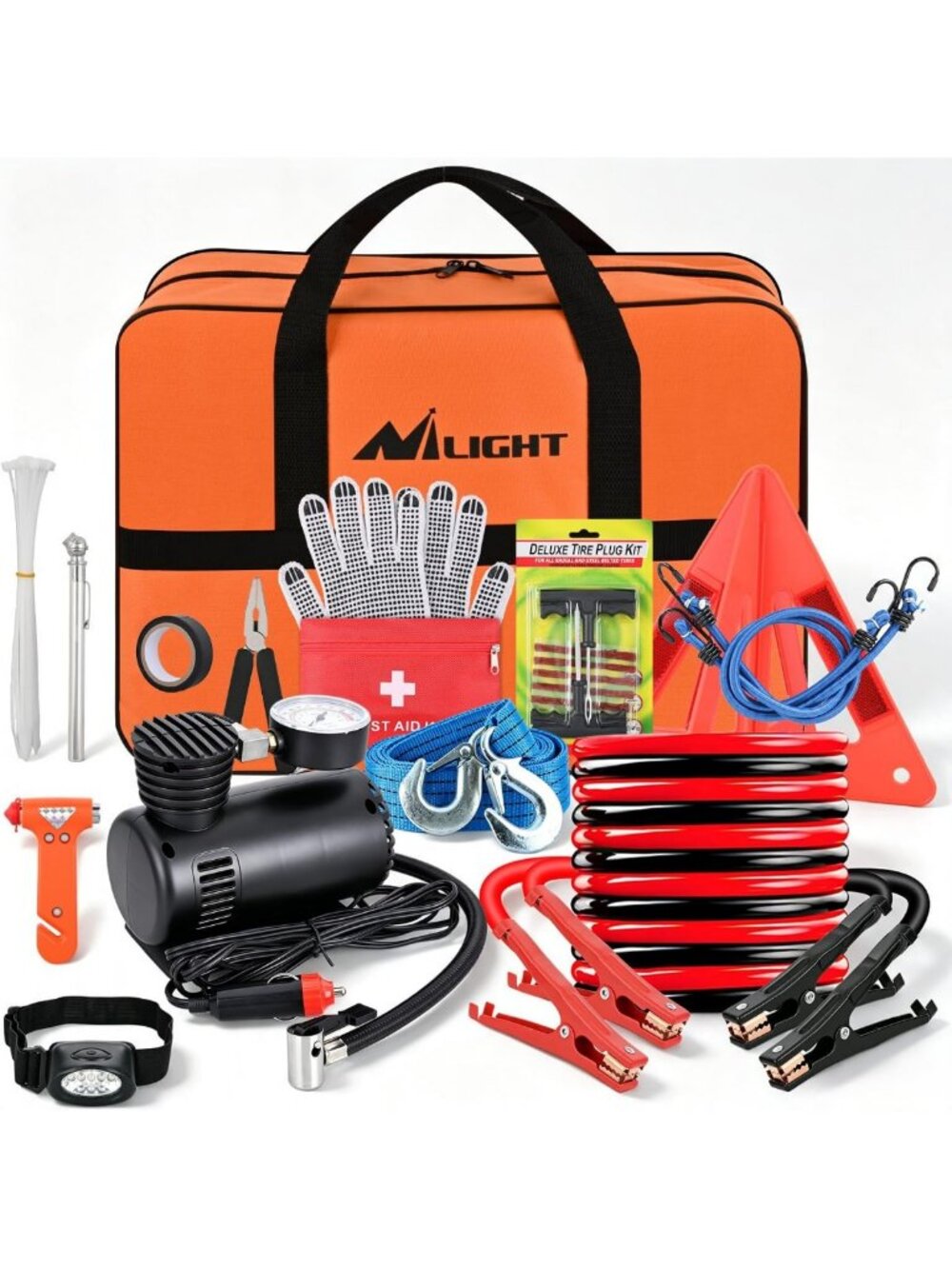 Nilight Car Emergency Kit with Jumper Cable, First Aid Kit Safety Assistance